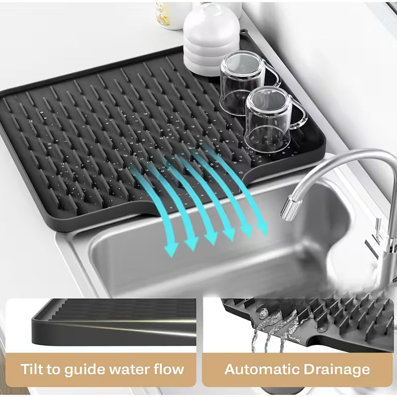 KeukenBuddy™ Drain Mat – Anti-Slip & Zelf-Afvoerend