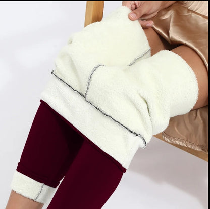 Dames Hoge‐Taille Fleece-Gevoerde Leggings met Zakken – Warm & Stijlvol voor Herfst & Winter