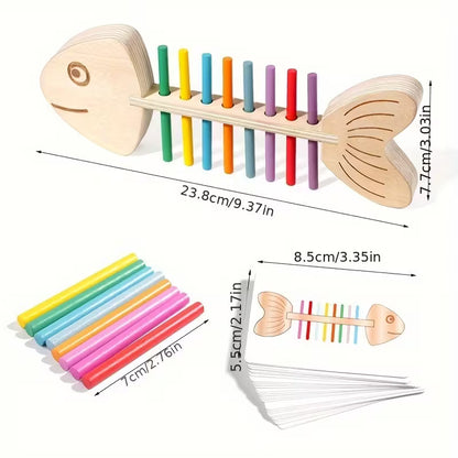 Houten Visgraat Sorteer & Puzzelspel